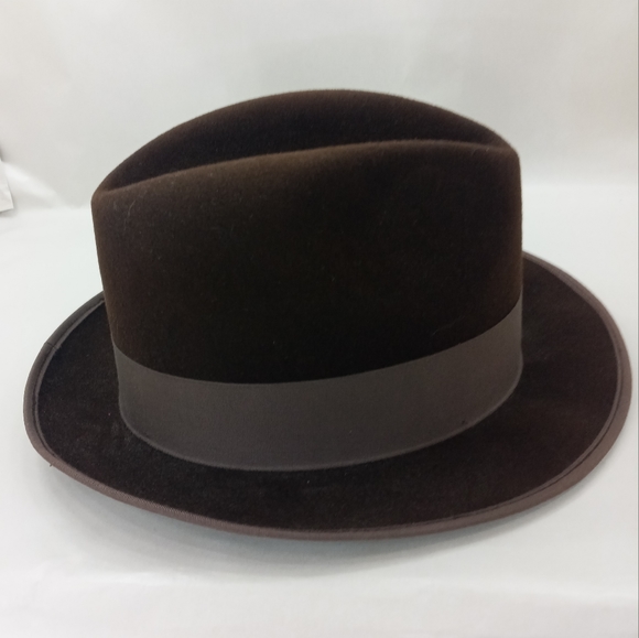 Vintage Wool Fedora Hat Feather Wings Headwear President - Picture 8 of 11